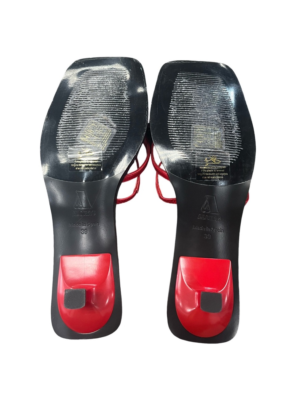 Alohas Liko Rift Red Leather Sandals - Picture 7 of 7